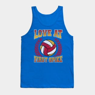 Volleyball Love At First Spike Player Coach Team Tournament Tank Top